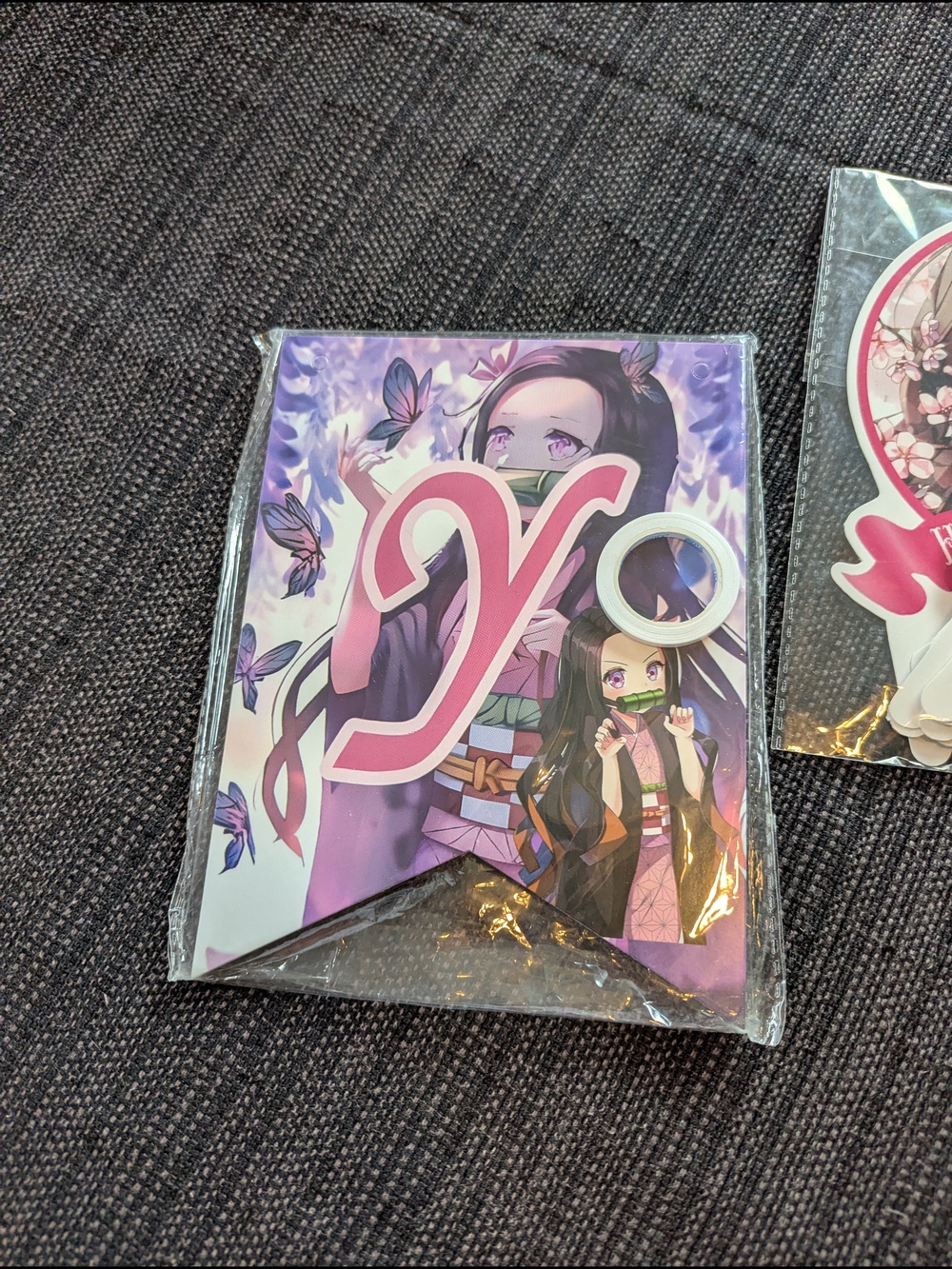 Purple Anime Character Banner with Butterflies